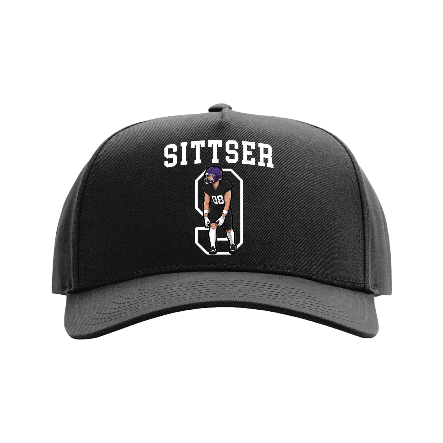 Full Fabric Five-Panel Champ Cap — Shirsey in Black