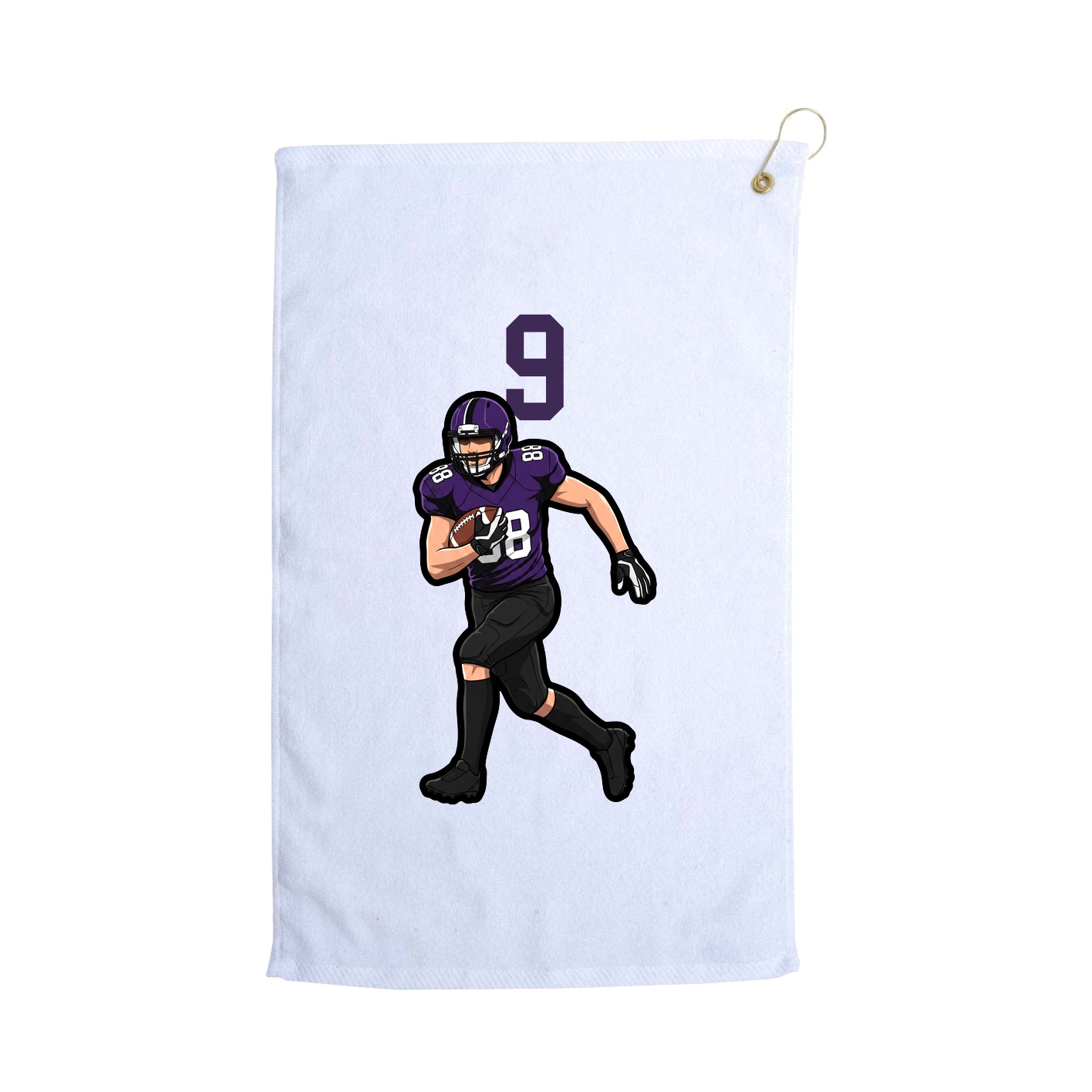 Golf Towel — Number Top in White