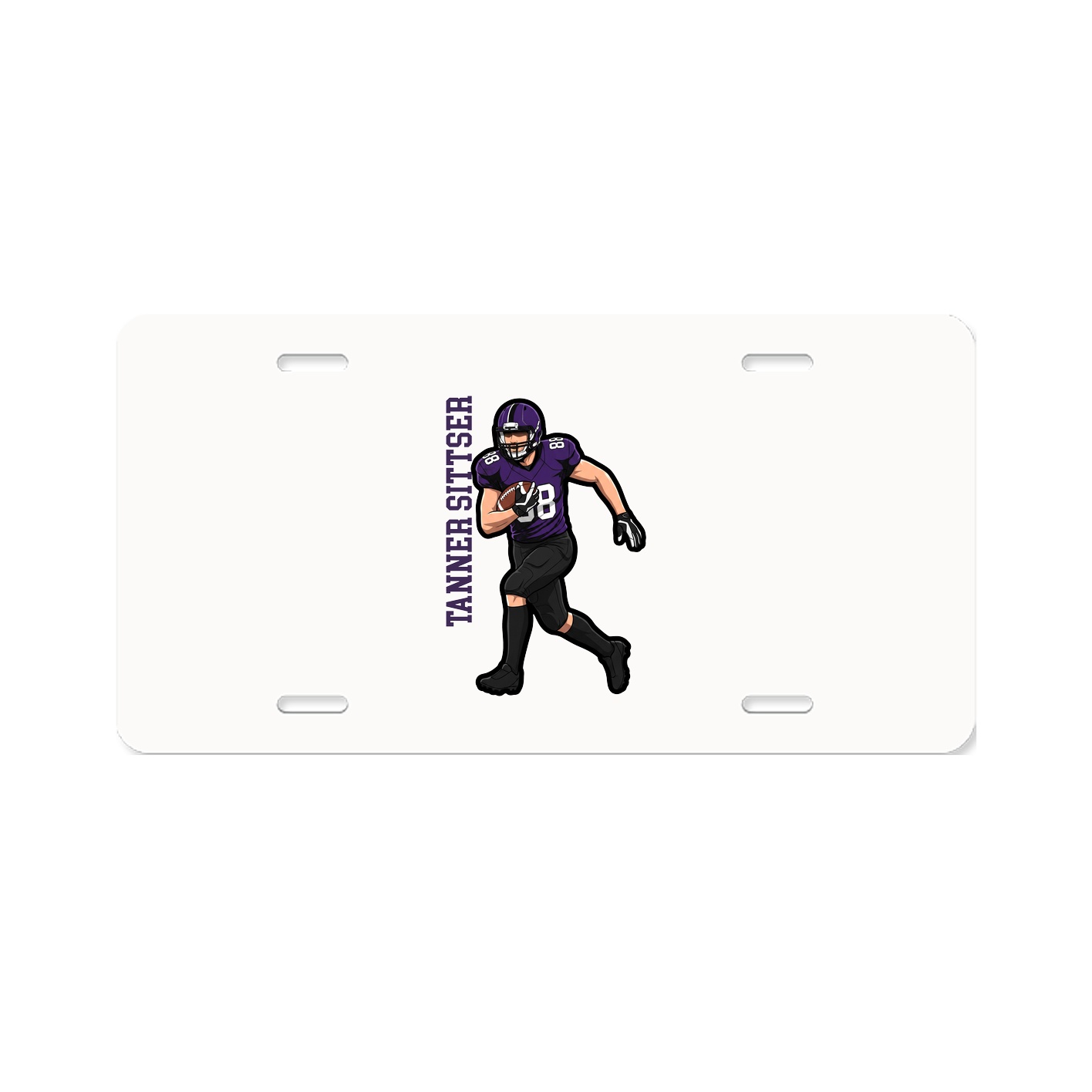 License Plate — Name Vertical in Classic