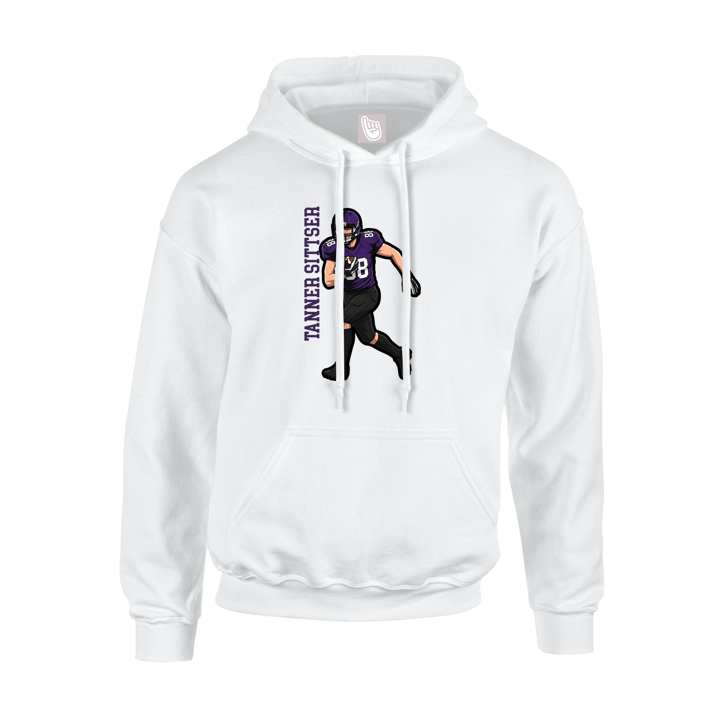 Hoodie — Name Vertical in White