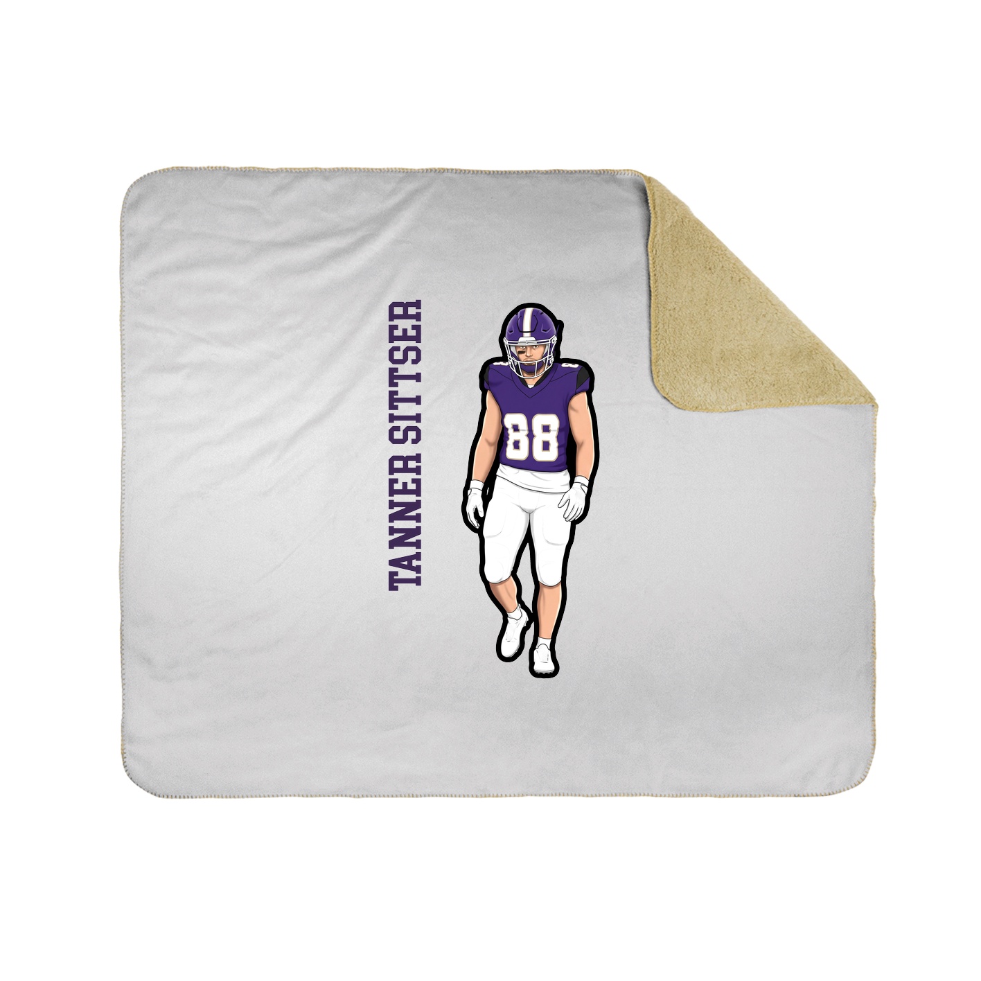 Throw Blanket — Name Vertical in White