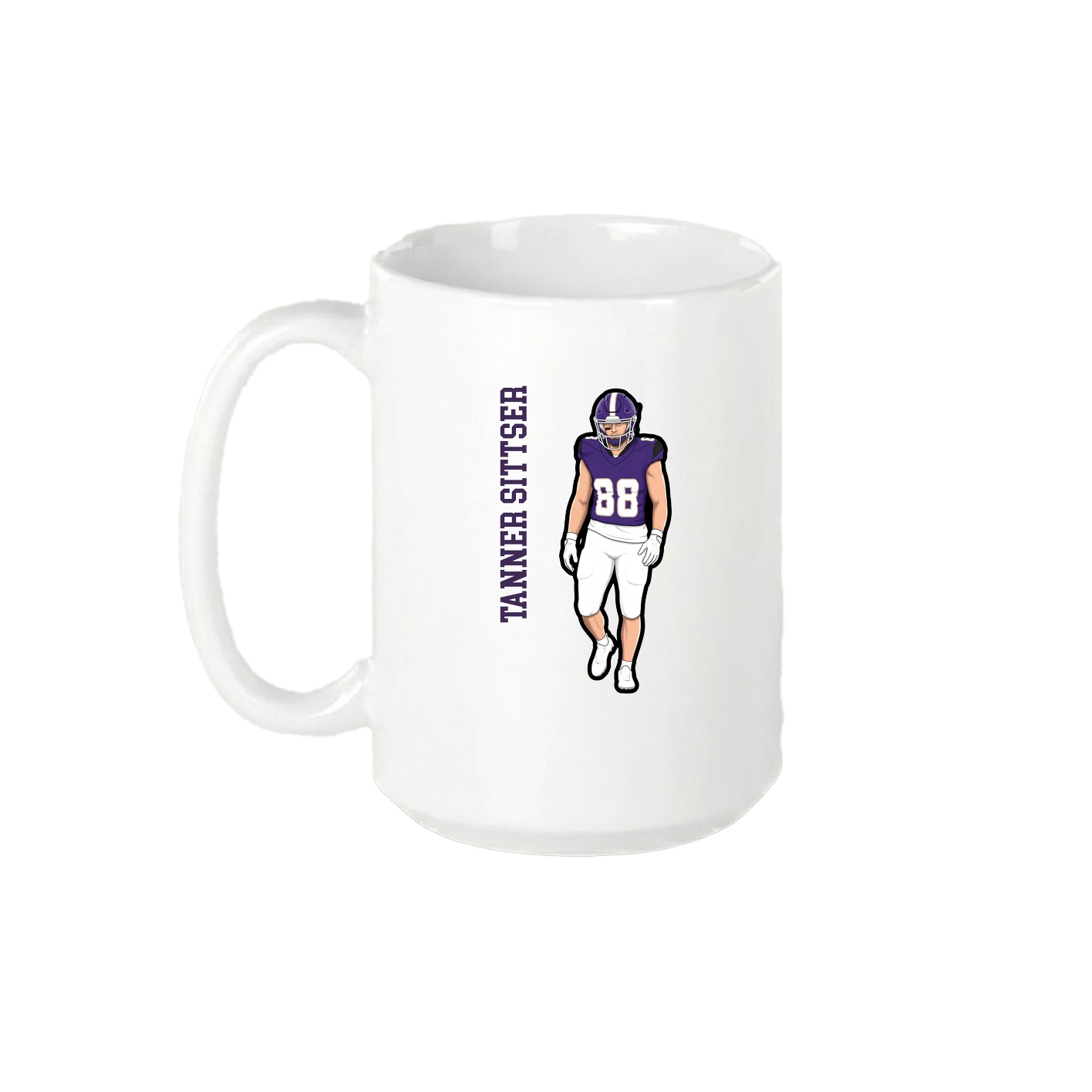 15oz Coffee Mug — Name Vertical in White