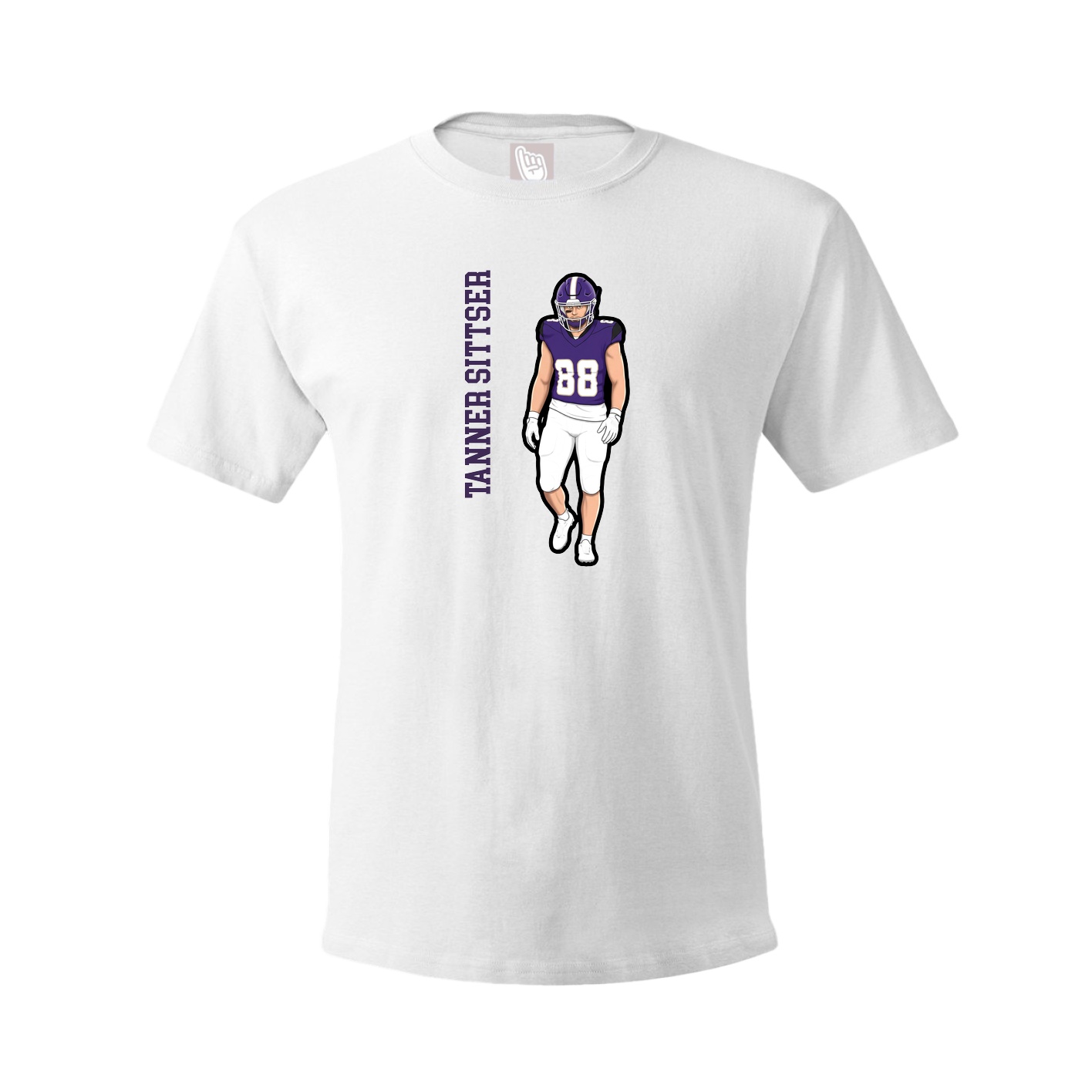 Tee — Name Vertical in White