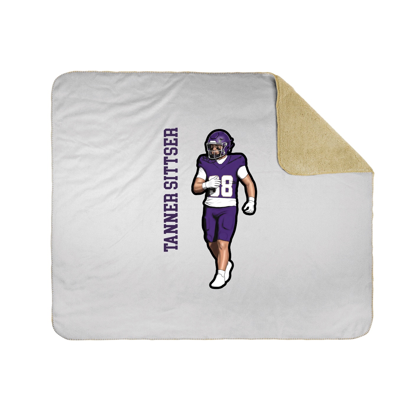 Throw Blanket — Name Vertical in White