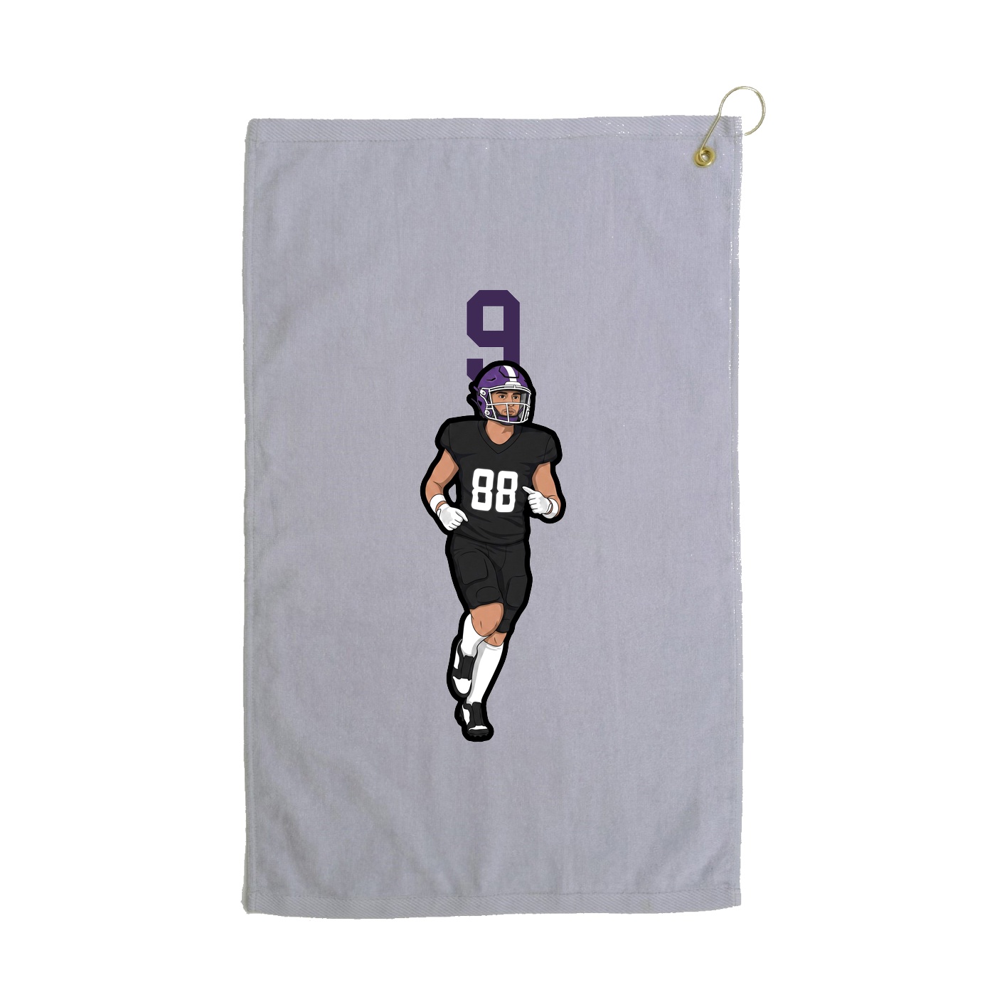Golf Towel — Number Top in Grey