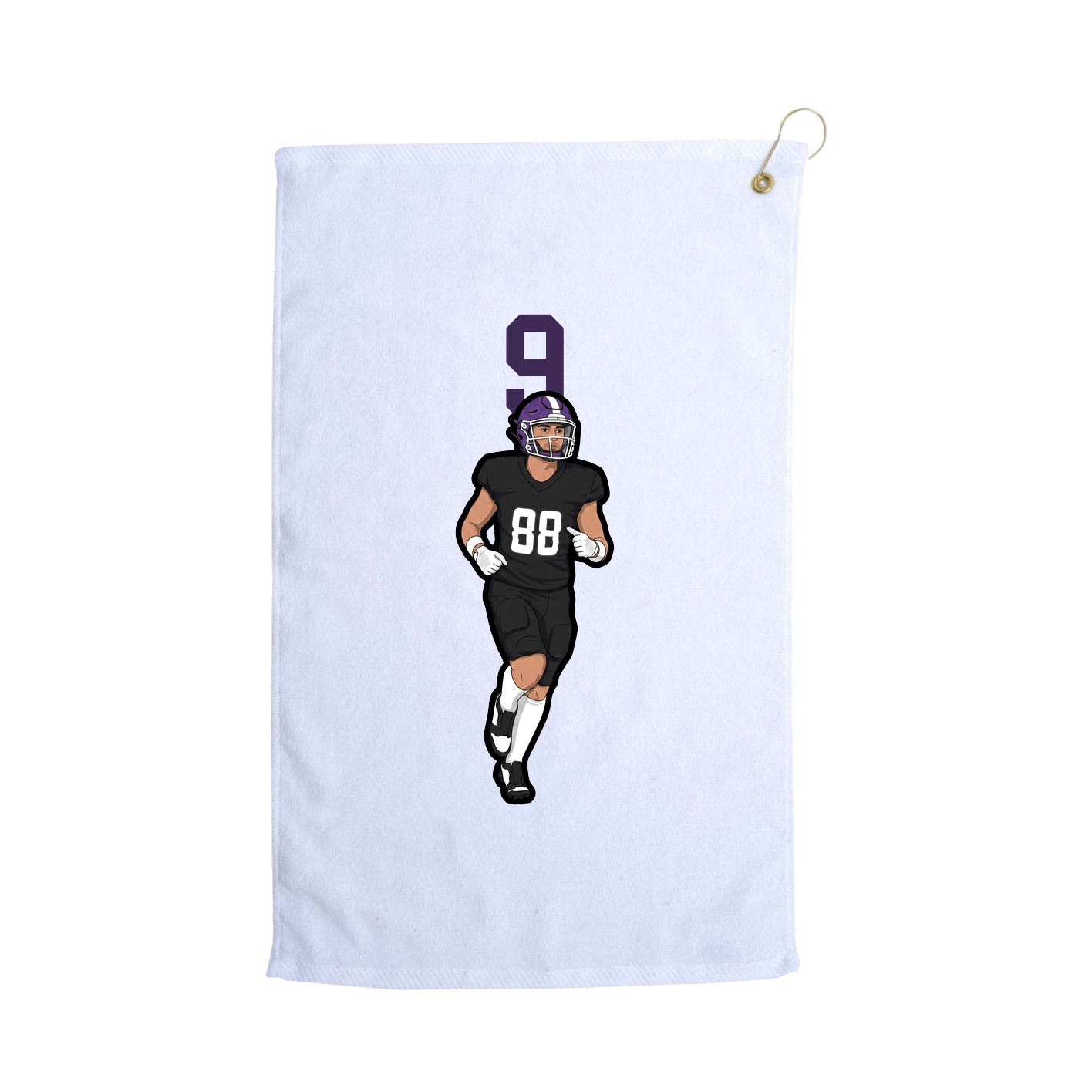 Golf Towel — Number Top in White