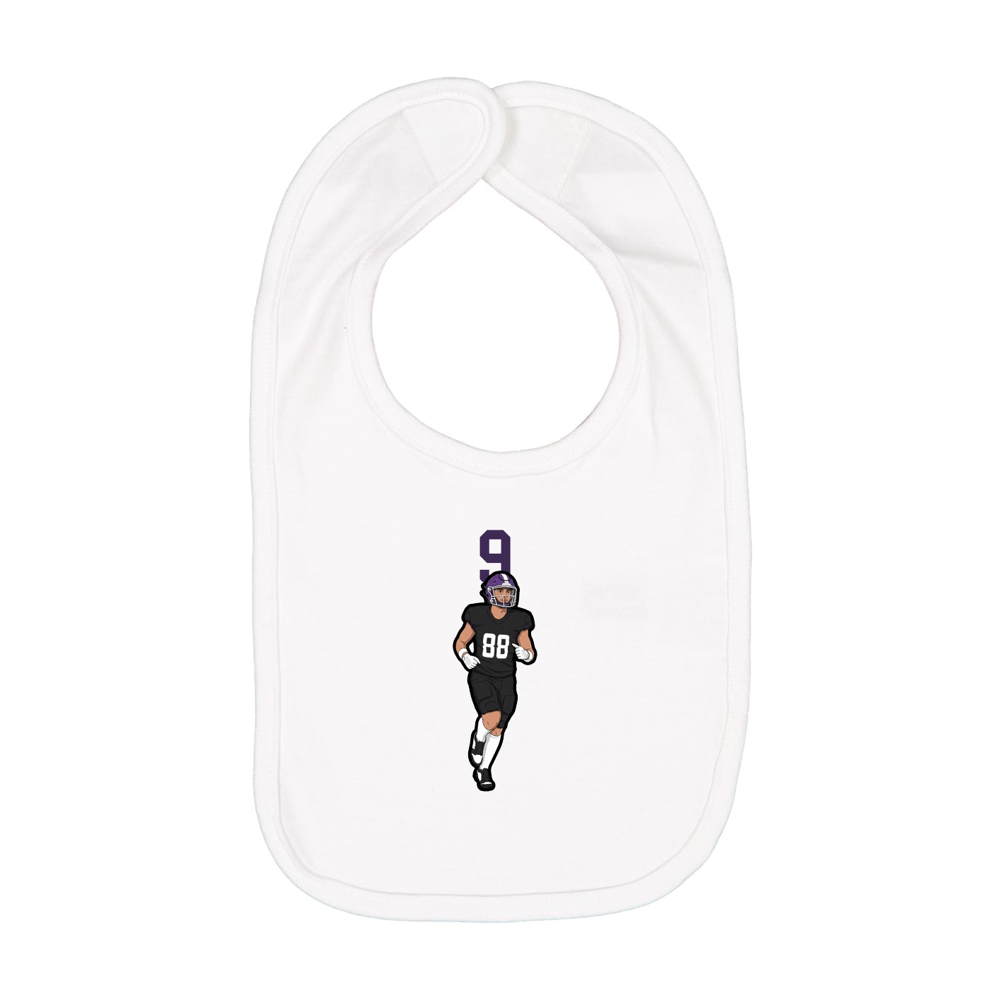 Infant Bib — Number Top in White