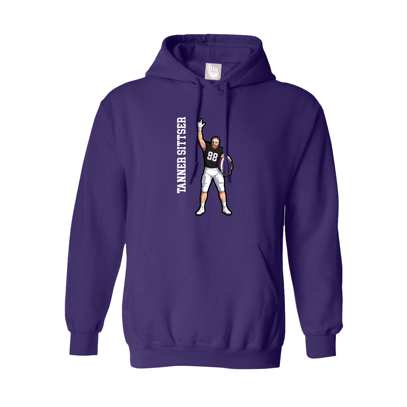 Hoodie — Name Vertical in Purple