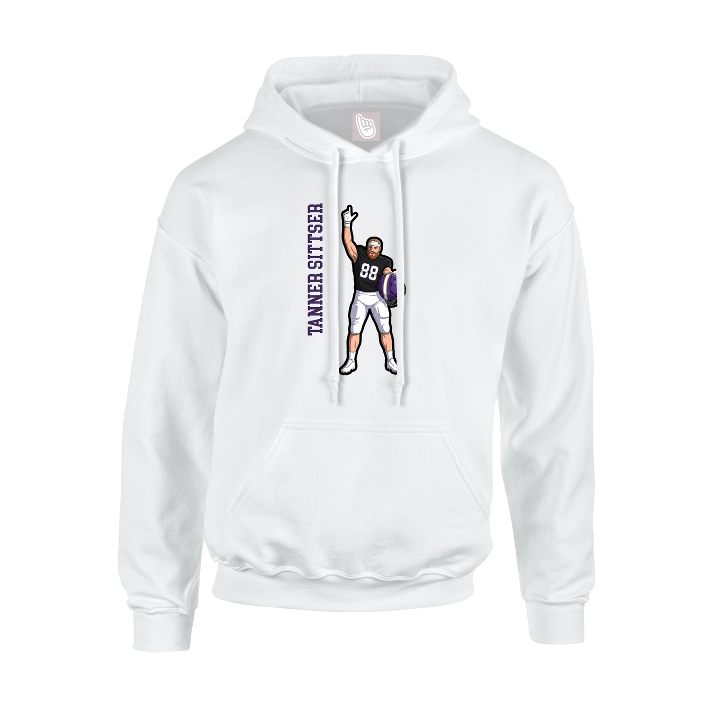 Hoodie — Name Vertical in White