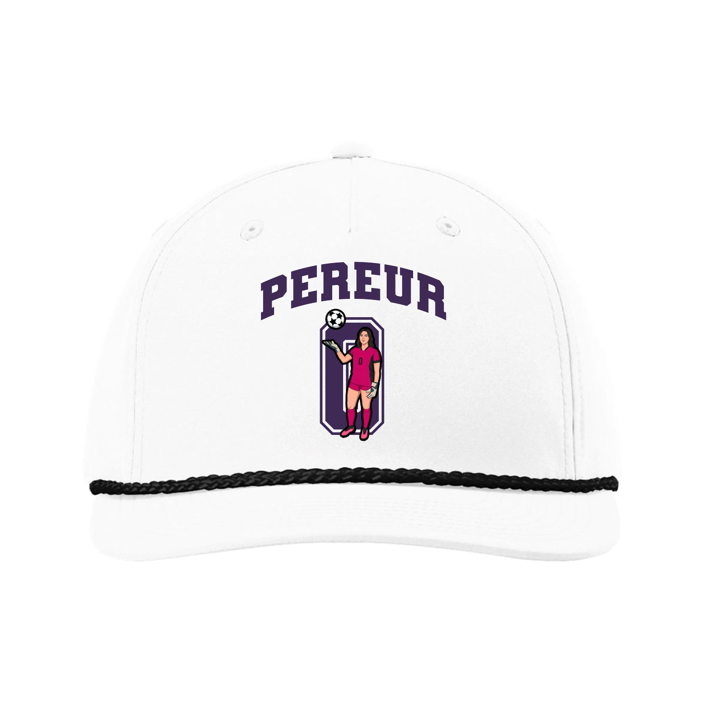 Five-Panel Classic Rope Cap — Number in White