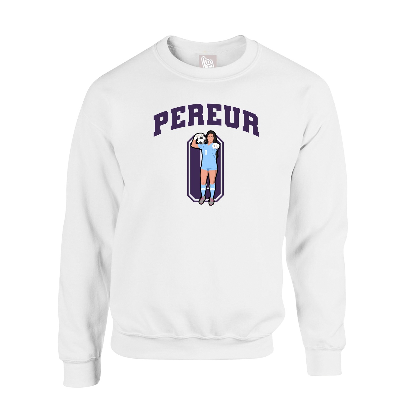 Fleece Crew — Number in White