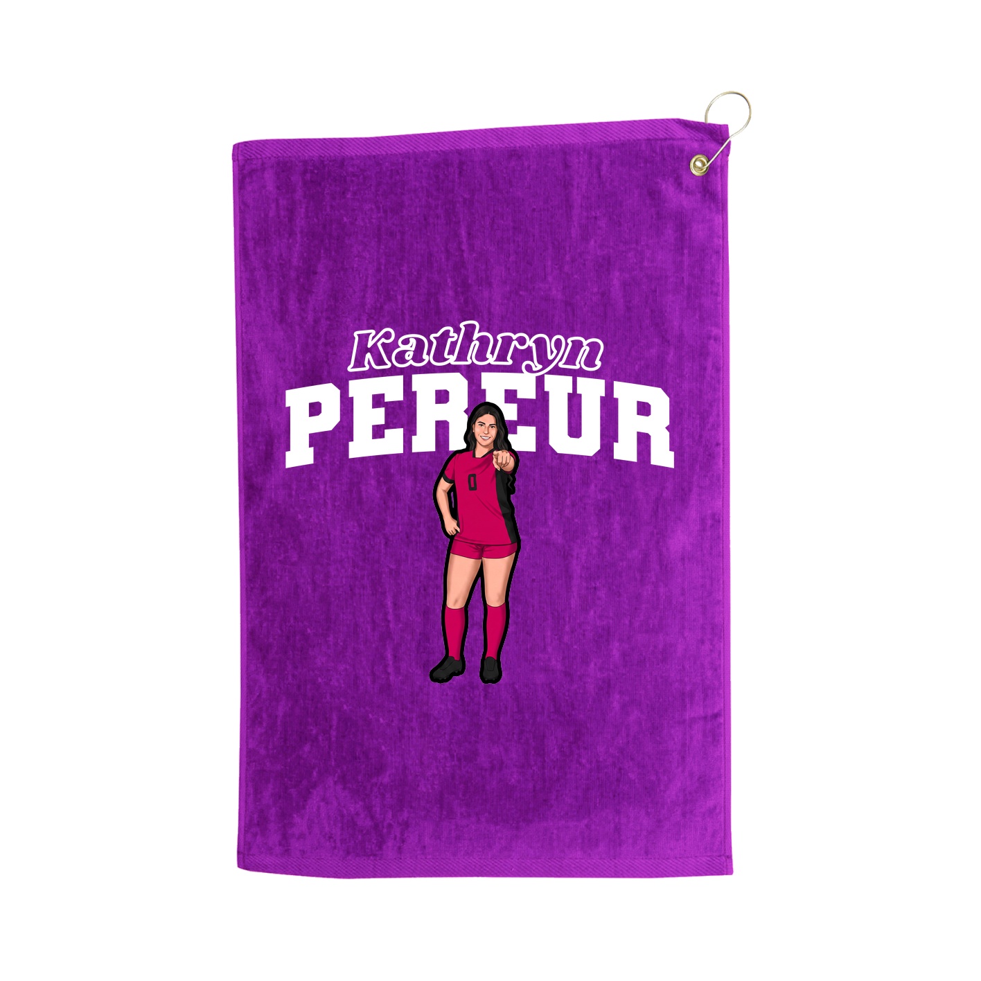Golf Towel — Name Arch in Purple