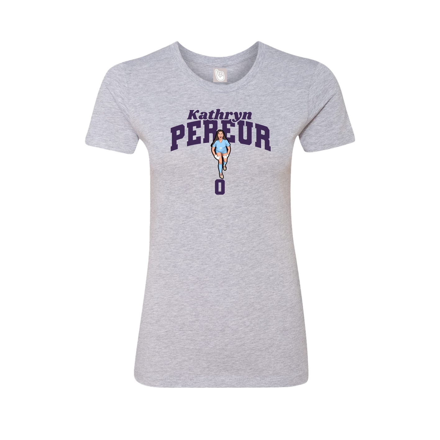 Fitted Women's Tee — Signature Arch in Grey