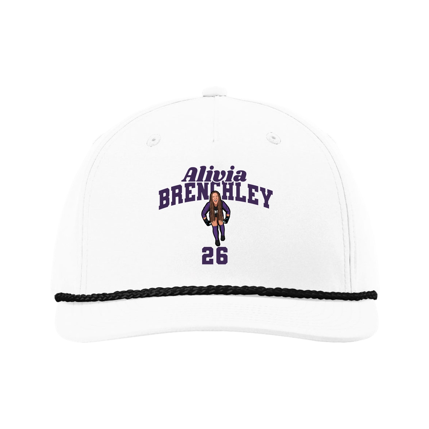 Five-Panel Classic Rope Cap — Signature Arch in White