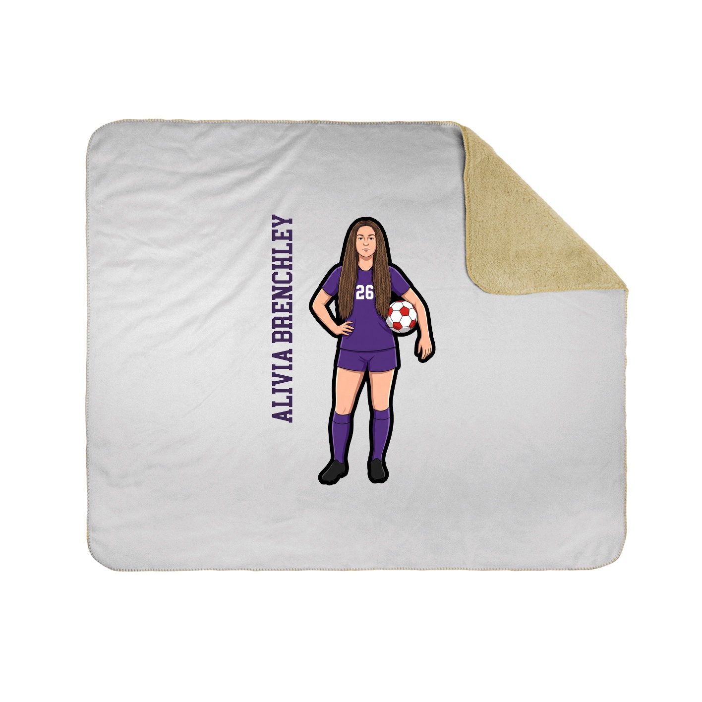Throw Blanket — Name Vertical in White