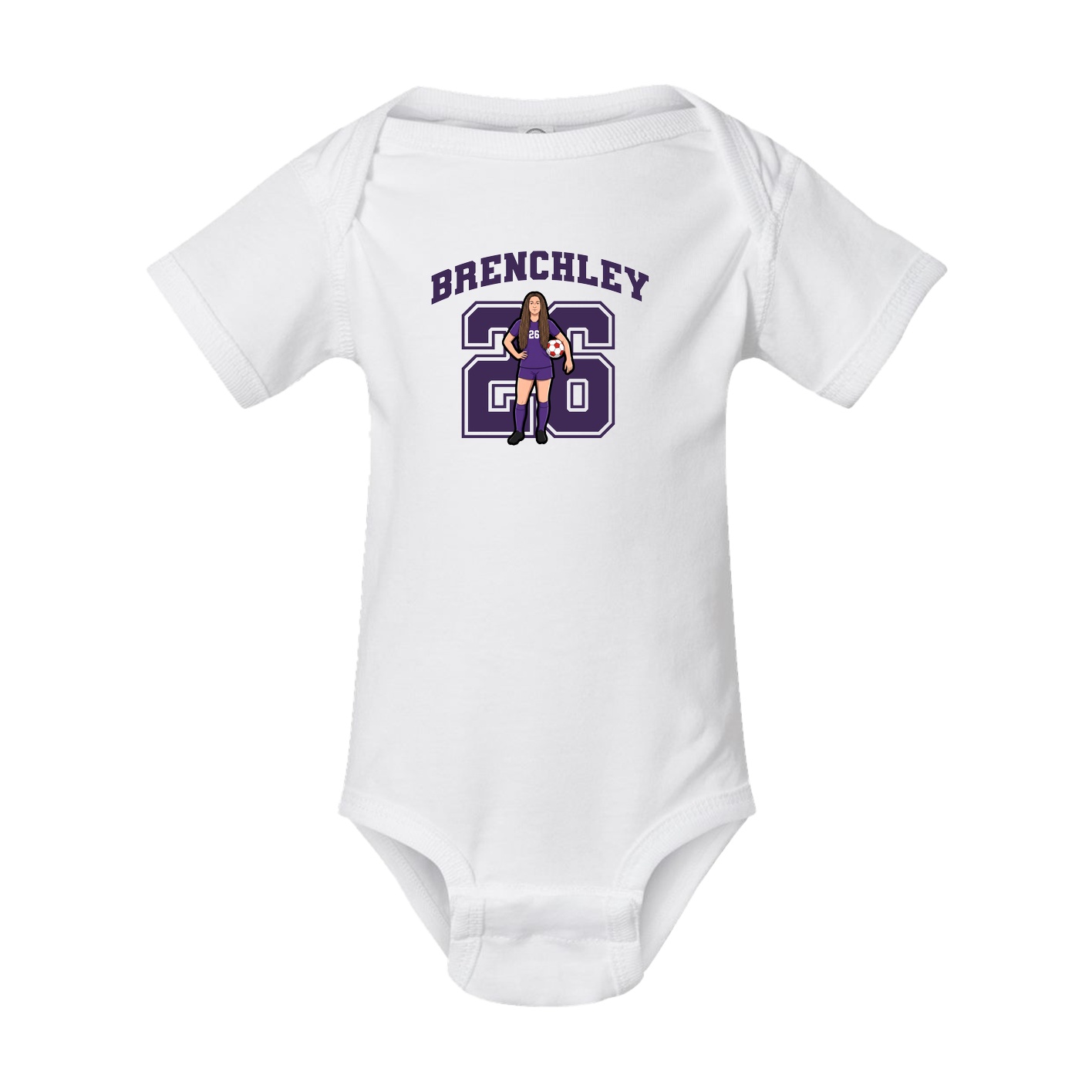 Baby Onesie — Number in White