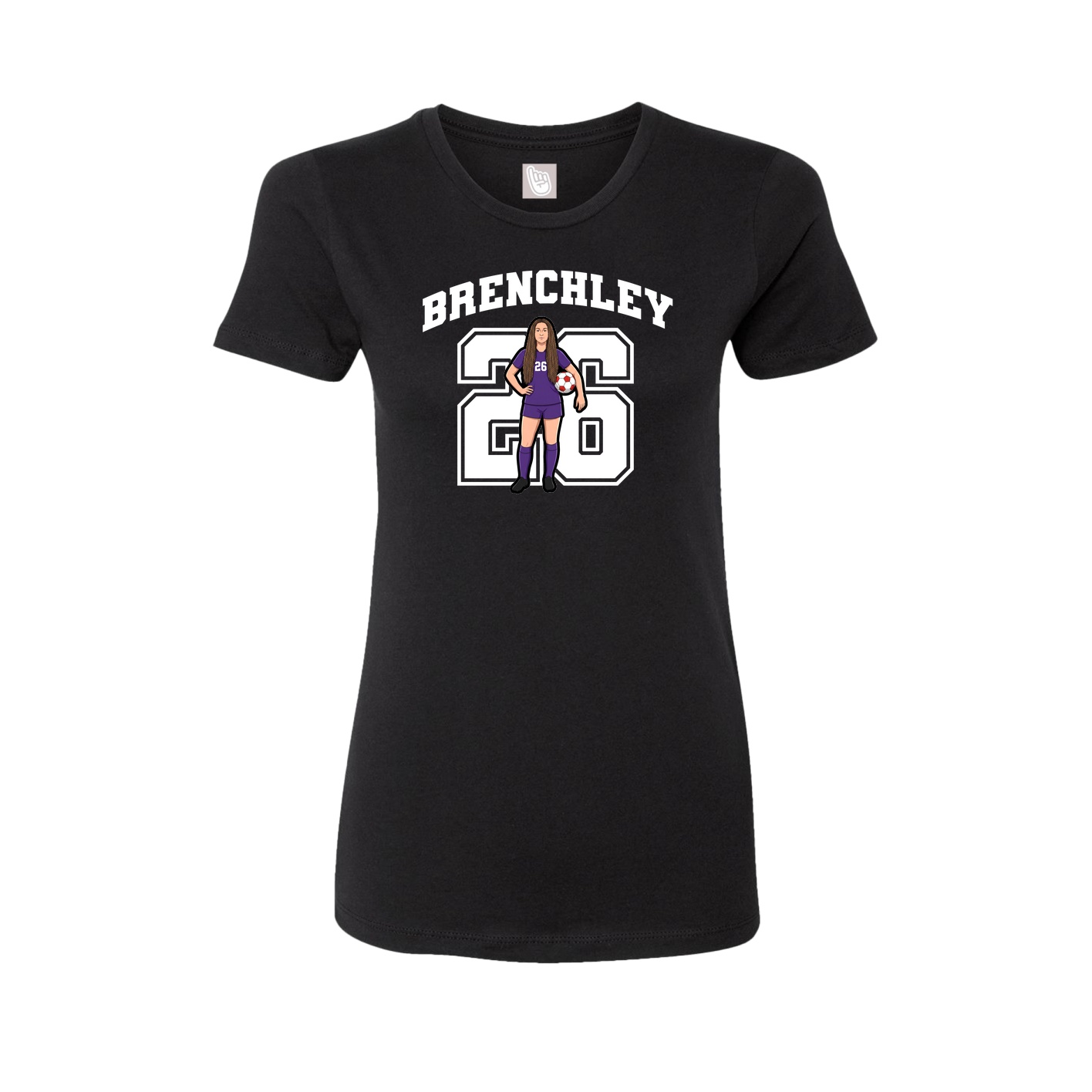 Fitted Women's Tee — Number in Black