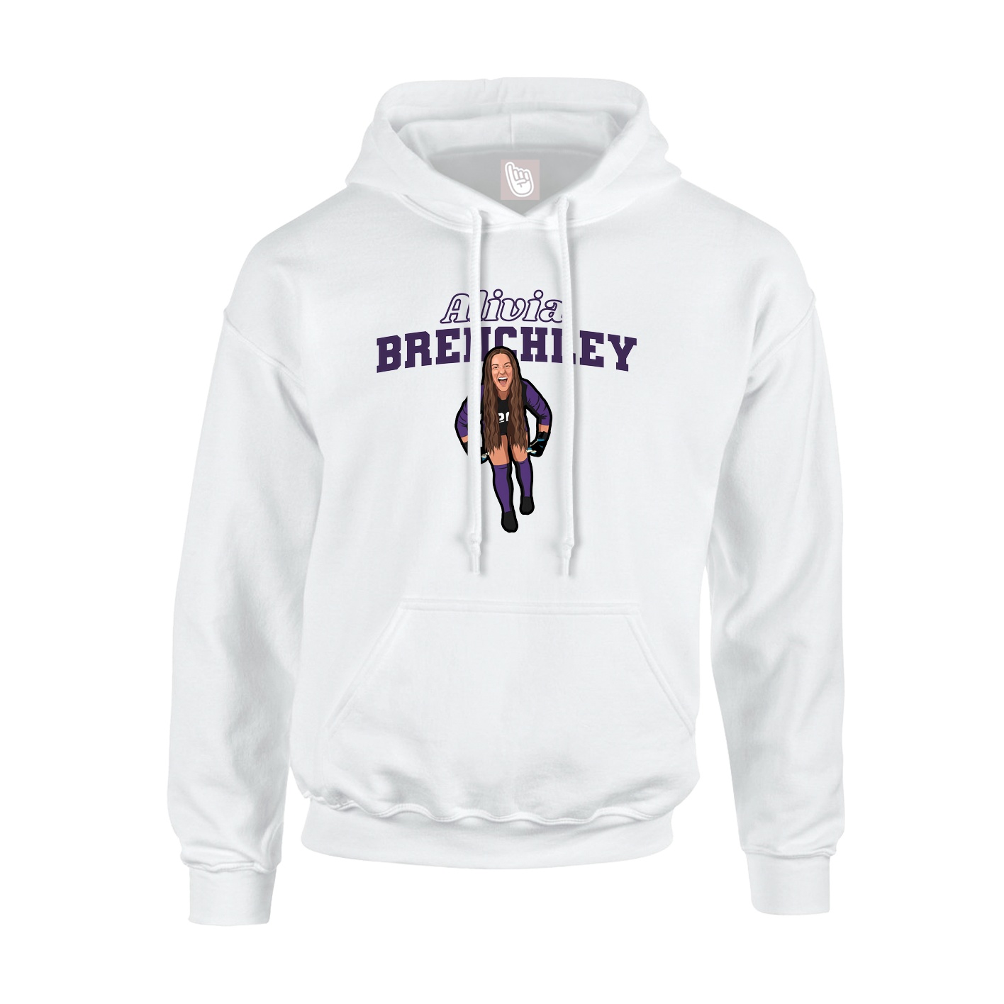 Youth Hoodie — Name Arch in White