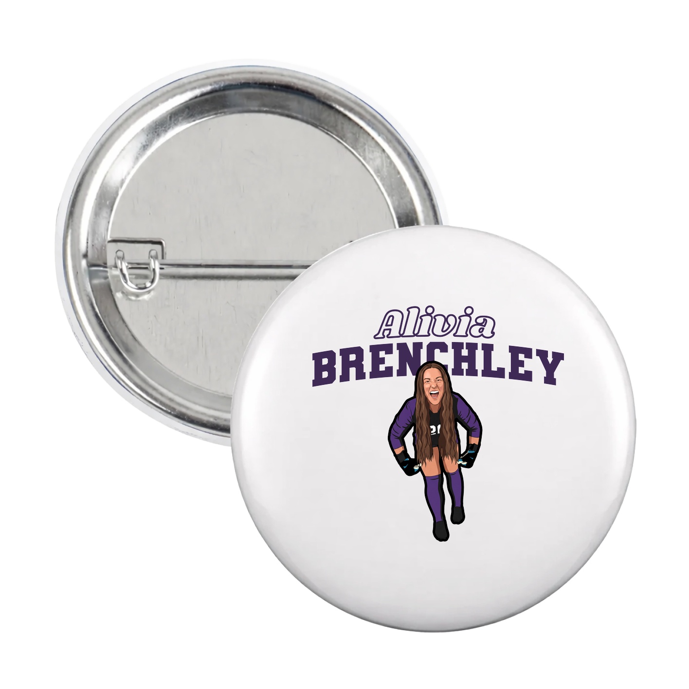 Game Day Button — Name Arch in White
