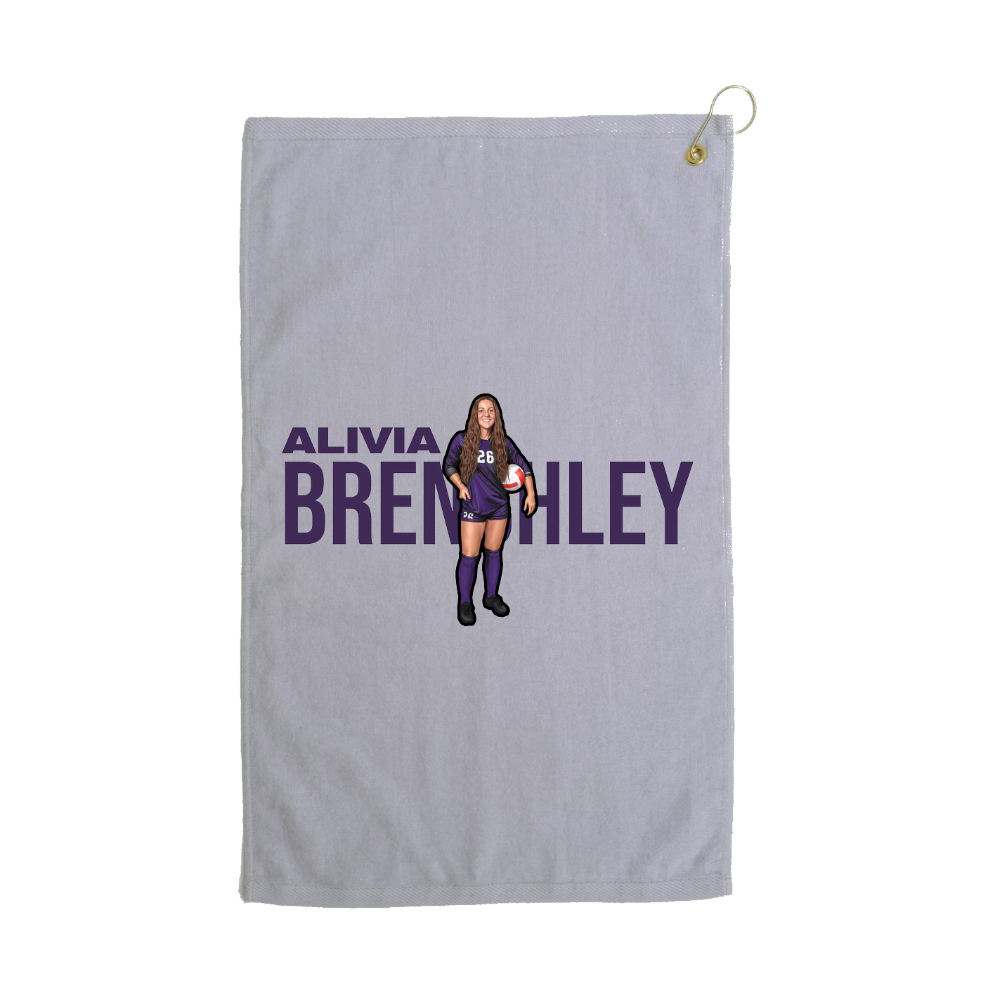Golf Towel — Player Name in Grey
