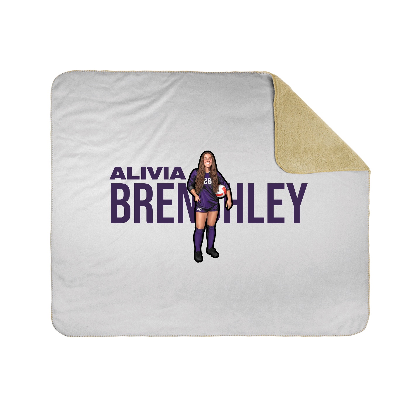 Throw Blanket — Player Name in White