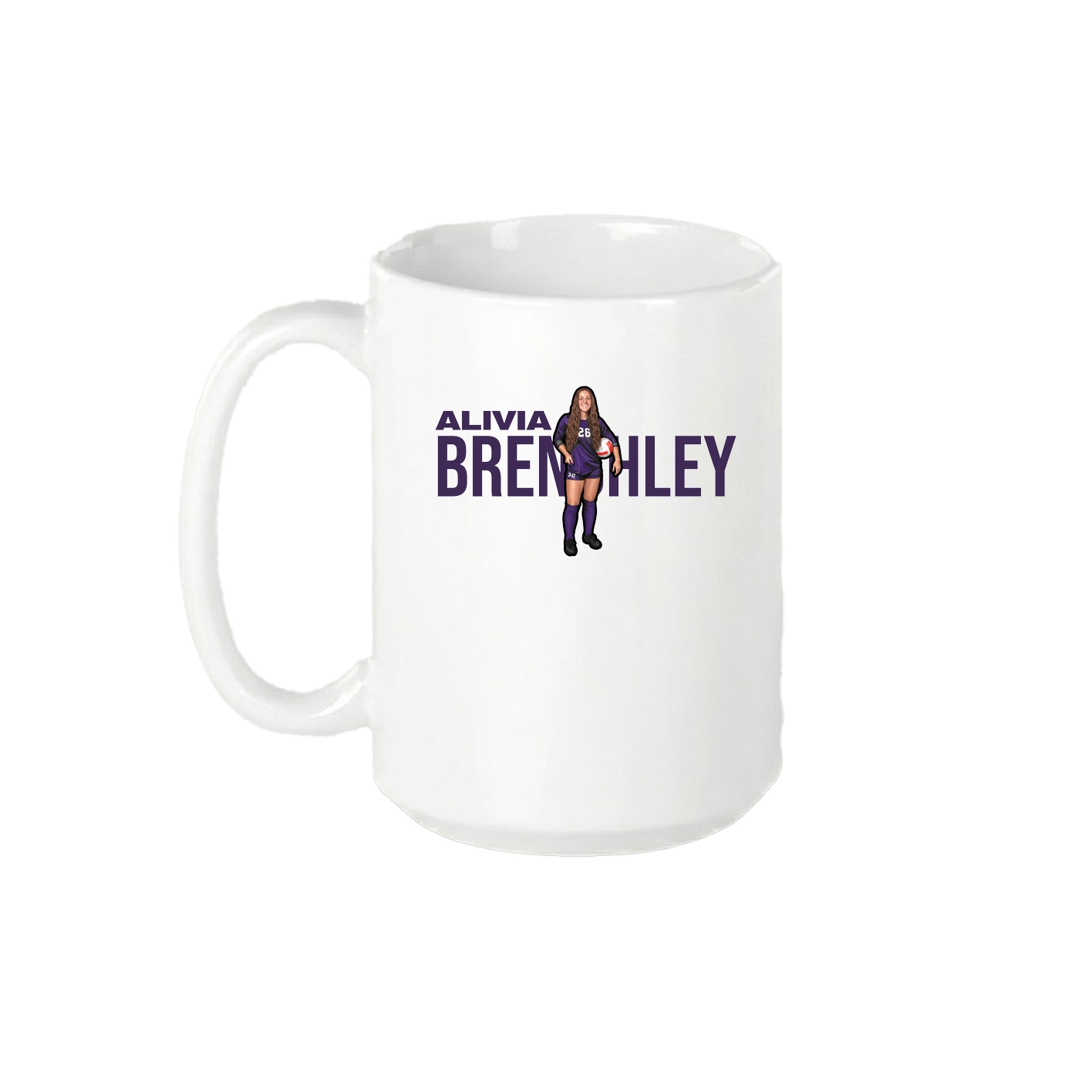 15oz Coffee Mug — Player Name in White