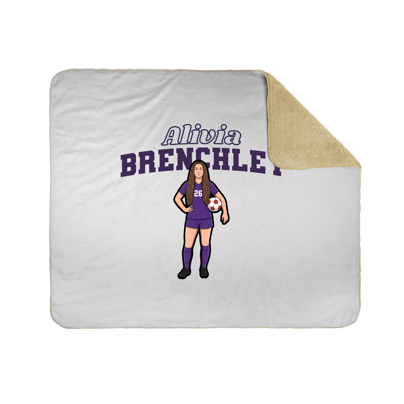 Throw Blanket — Name Arch in White