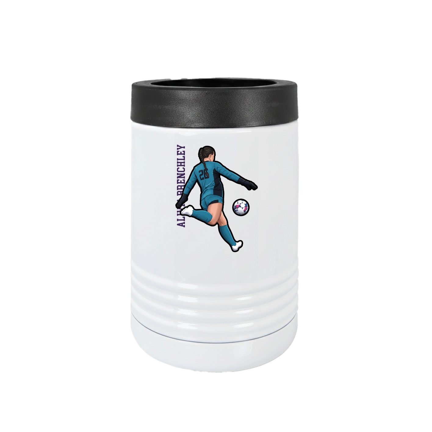 Beverage Holder — Name Vertical in White