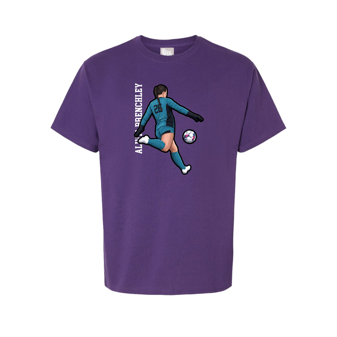 Youth Tee — Name Vertical in Purple