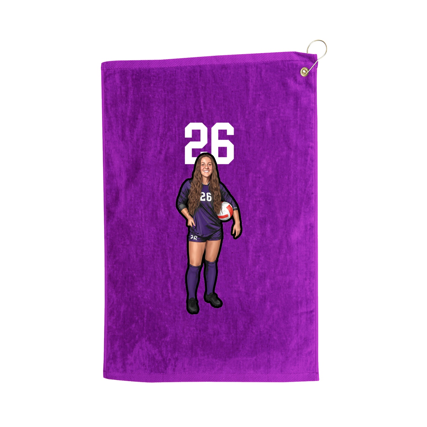 Golf Towel — Number Top in Purple