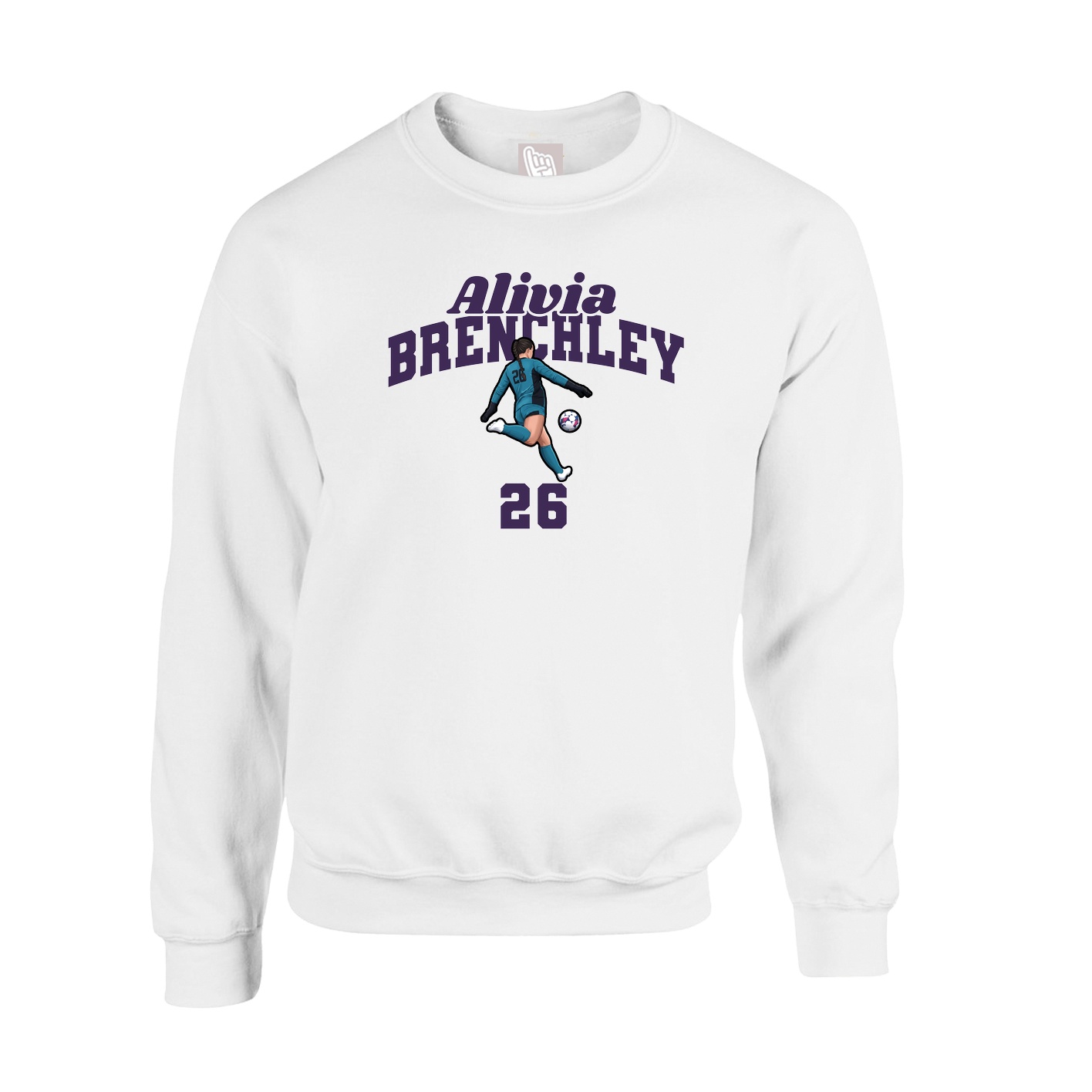 Fleece Crew — Signature Arch in White