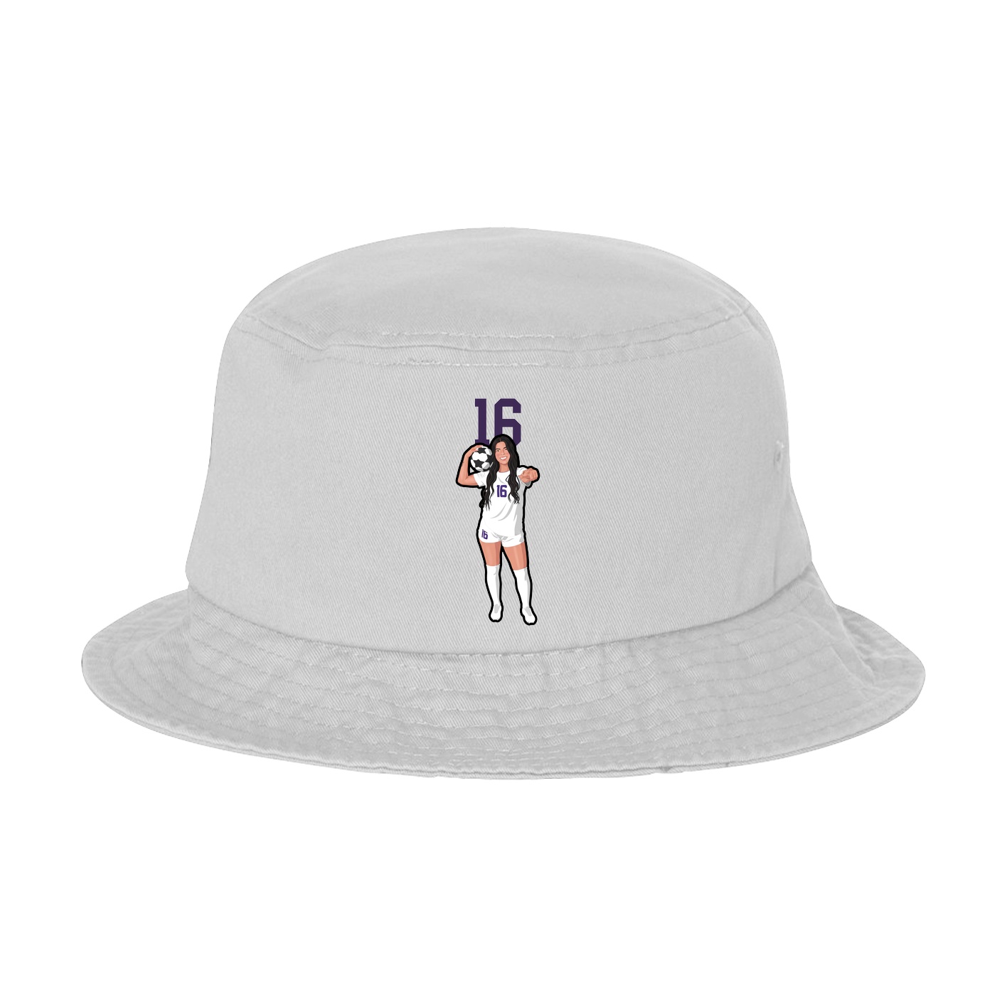 Bucket Cap — Number Top in White