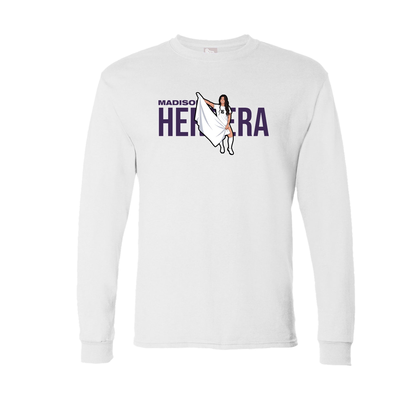 Long Sleeve Tee — Player Name in White