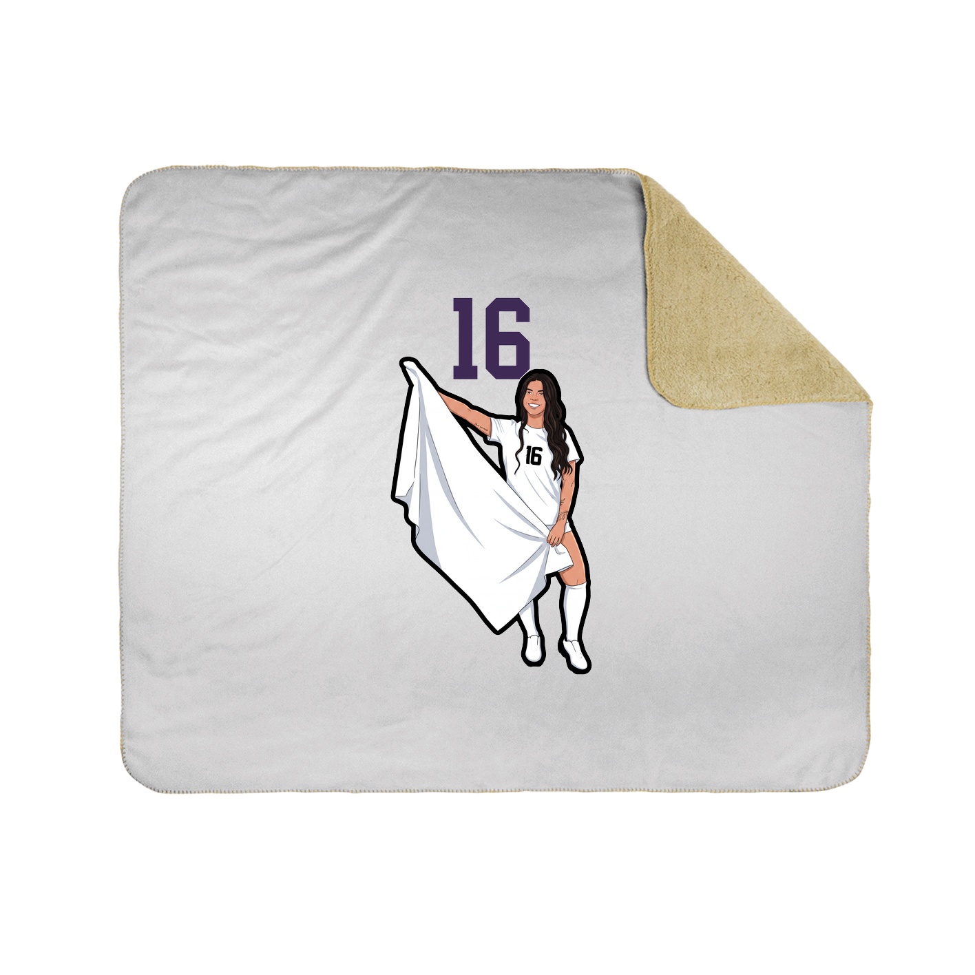 Throw Blanket — Number Top in White