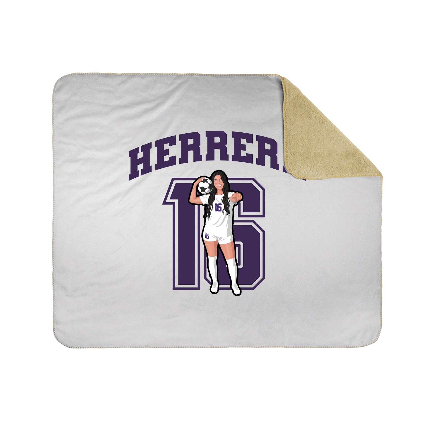 Throw Blanket — Number in White