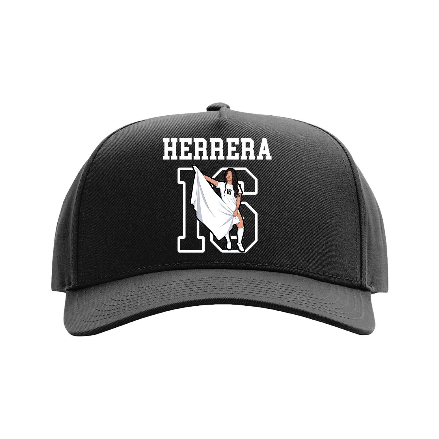 Full Fabric Five-Panel Champ Cap — Shirsey in Black