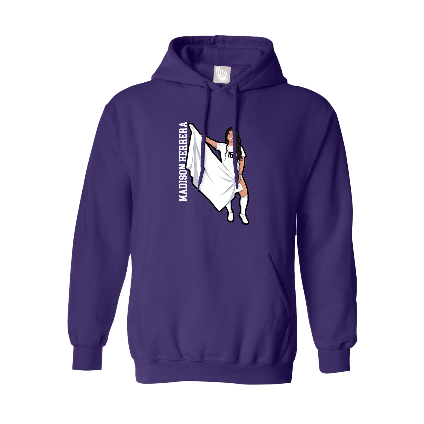Youth Hoodie — Name Vertical in Purple