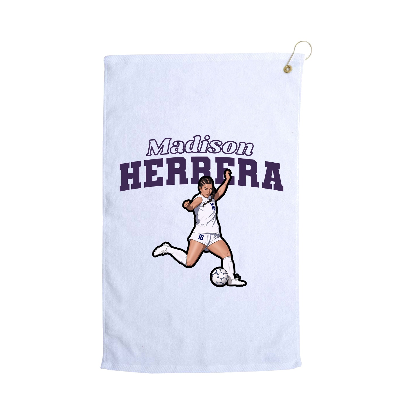 Golf Towel — Name Arch in White