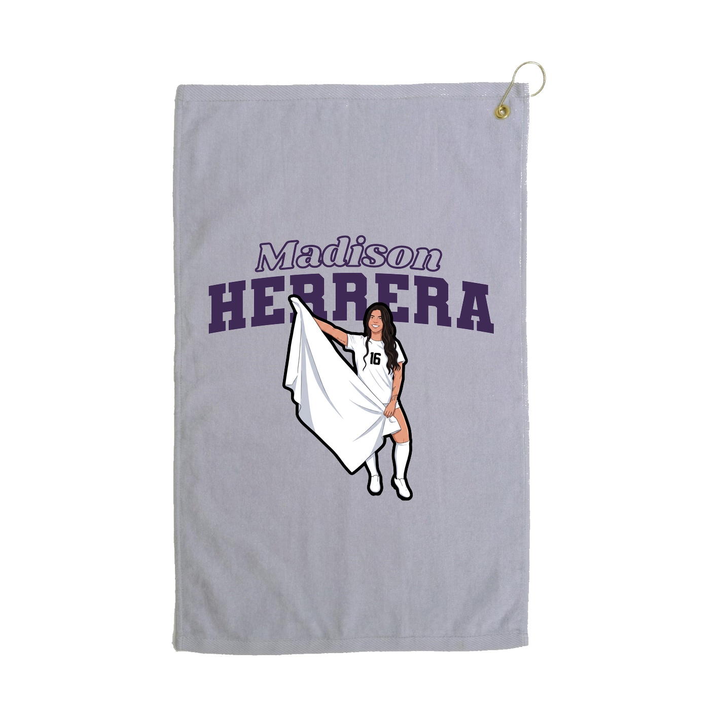 Golf Towel — Name Arch in Grey