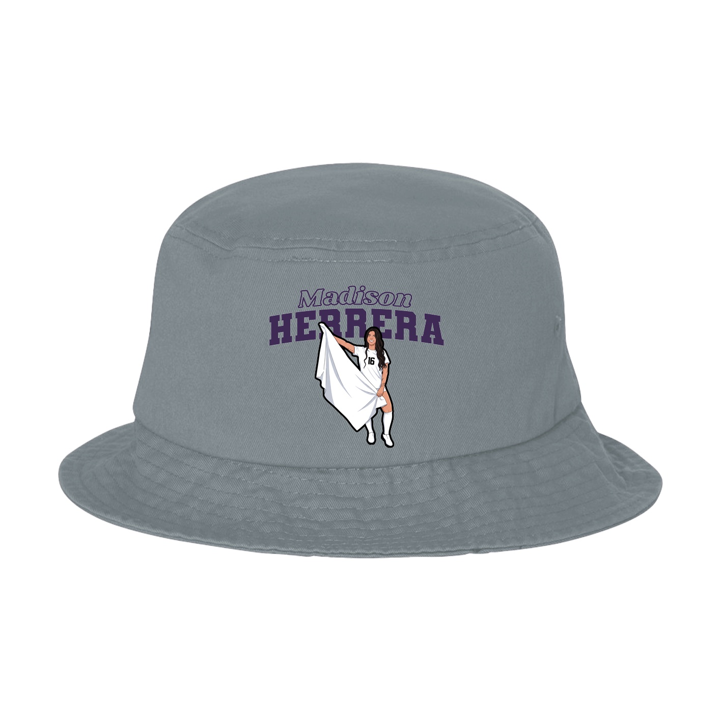 Bucket Cap — Name Arch in Grey
