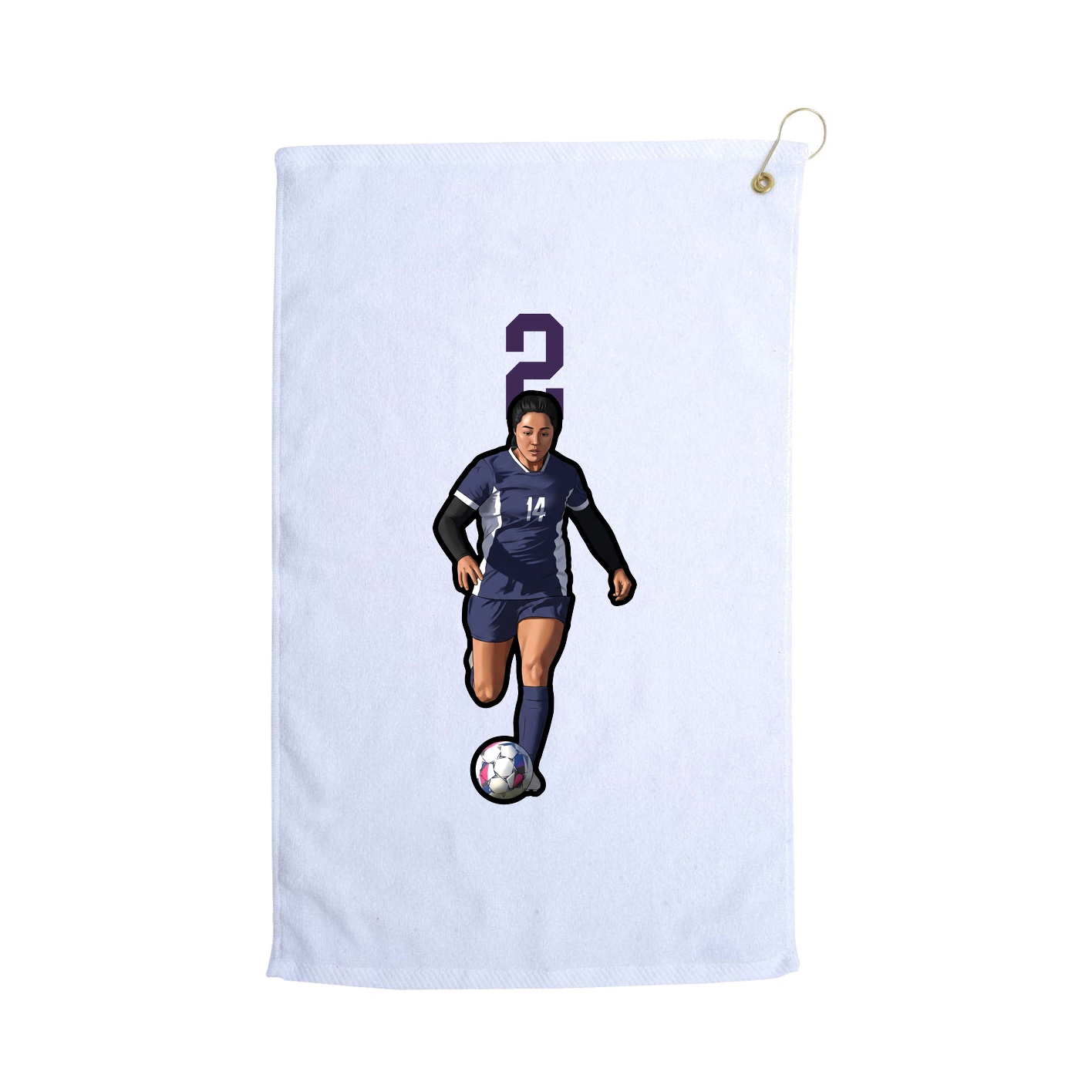 Golf Towel — Number Top in White