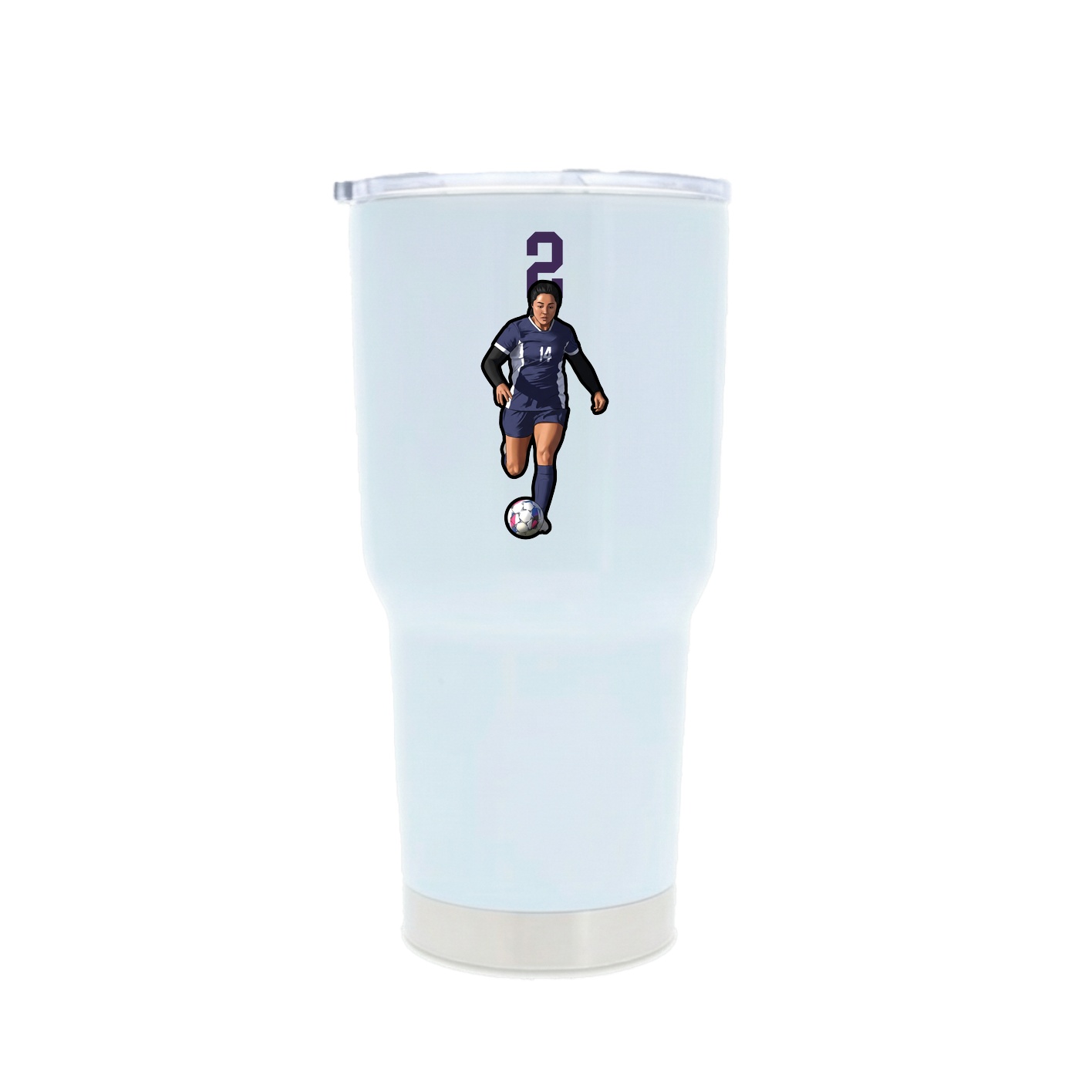 30oz Stainless Steel Tumbler — Number Top in White