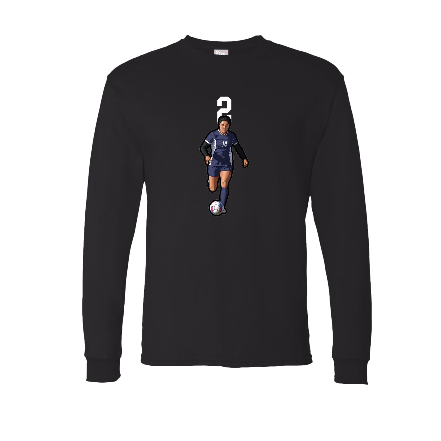 Long Sleeve Tee — Number Top in Black
