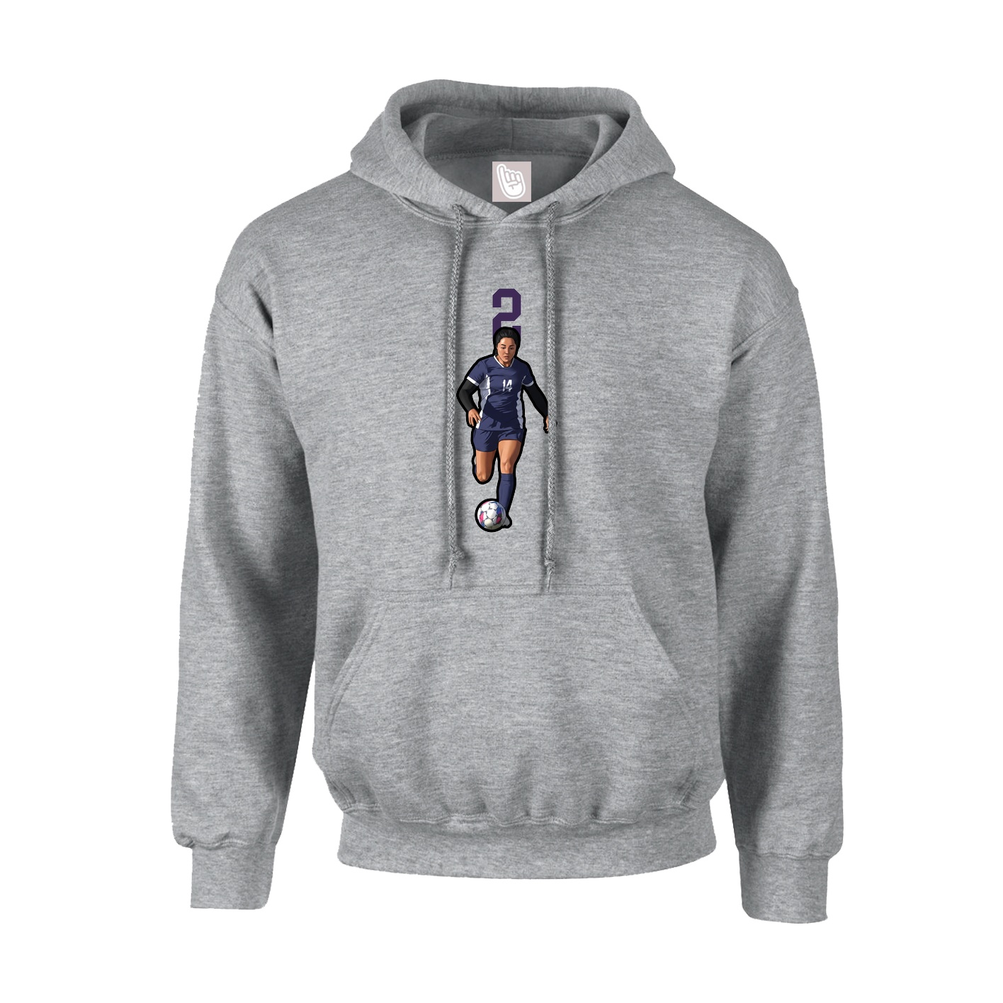 Hoodie — Number Top in Grey