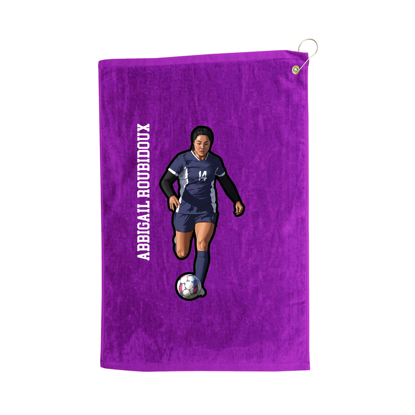 Golf Towel — Name Vertical in Purple