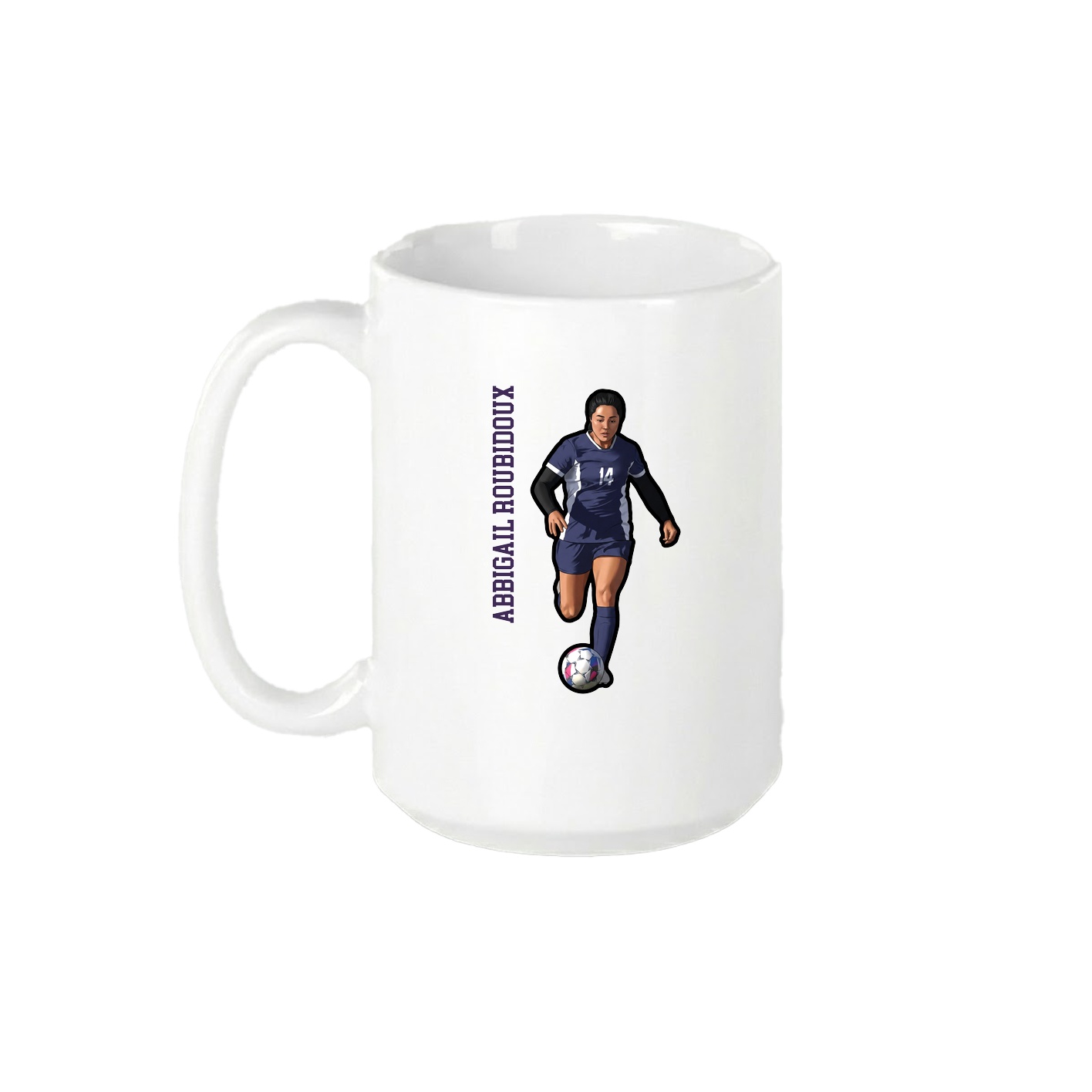 15oz Coffee Mug — Name Vertical in White