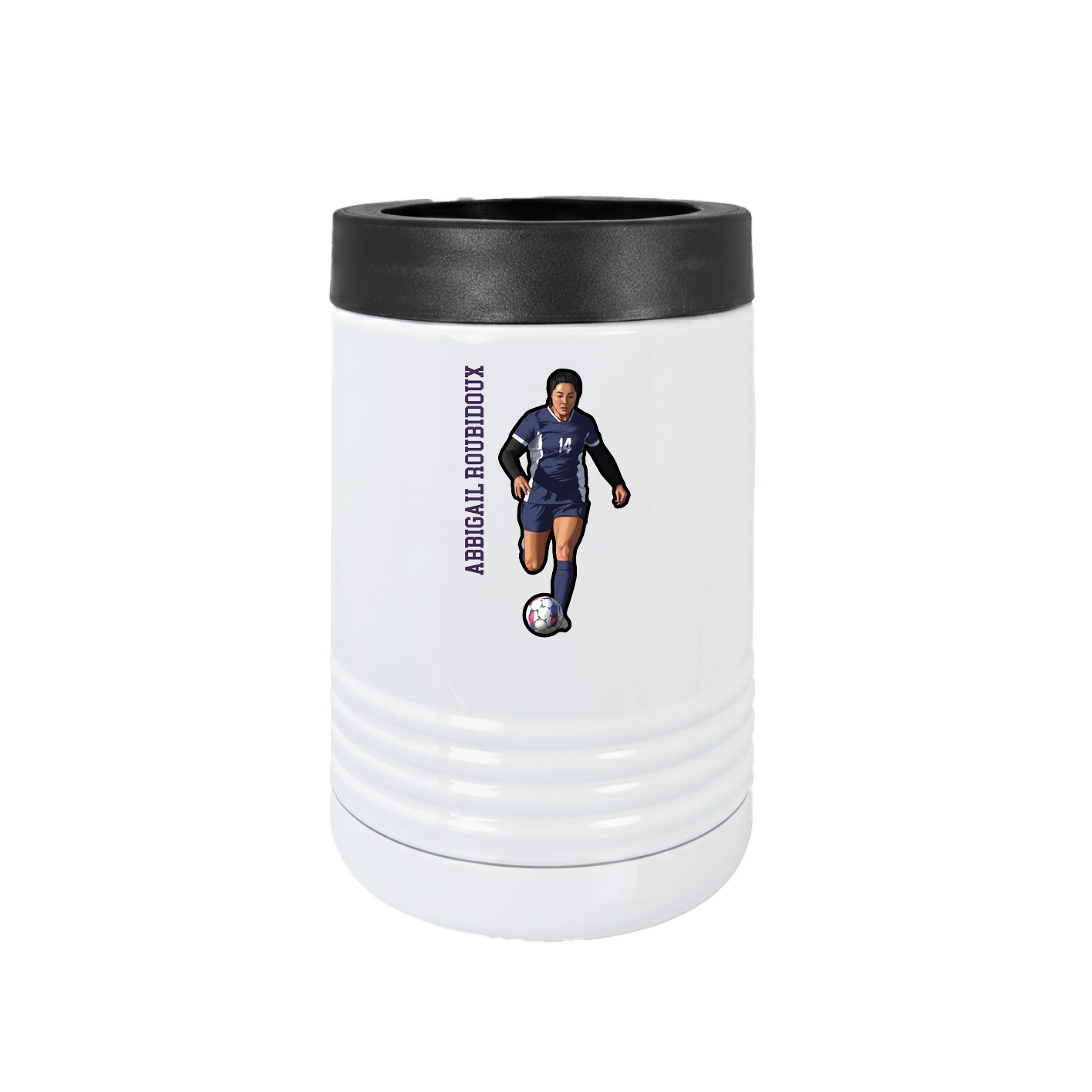 Beverage Holder — Name Vertical in White