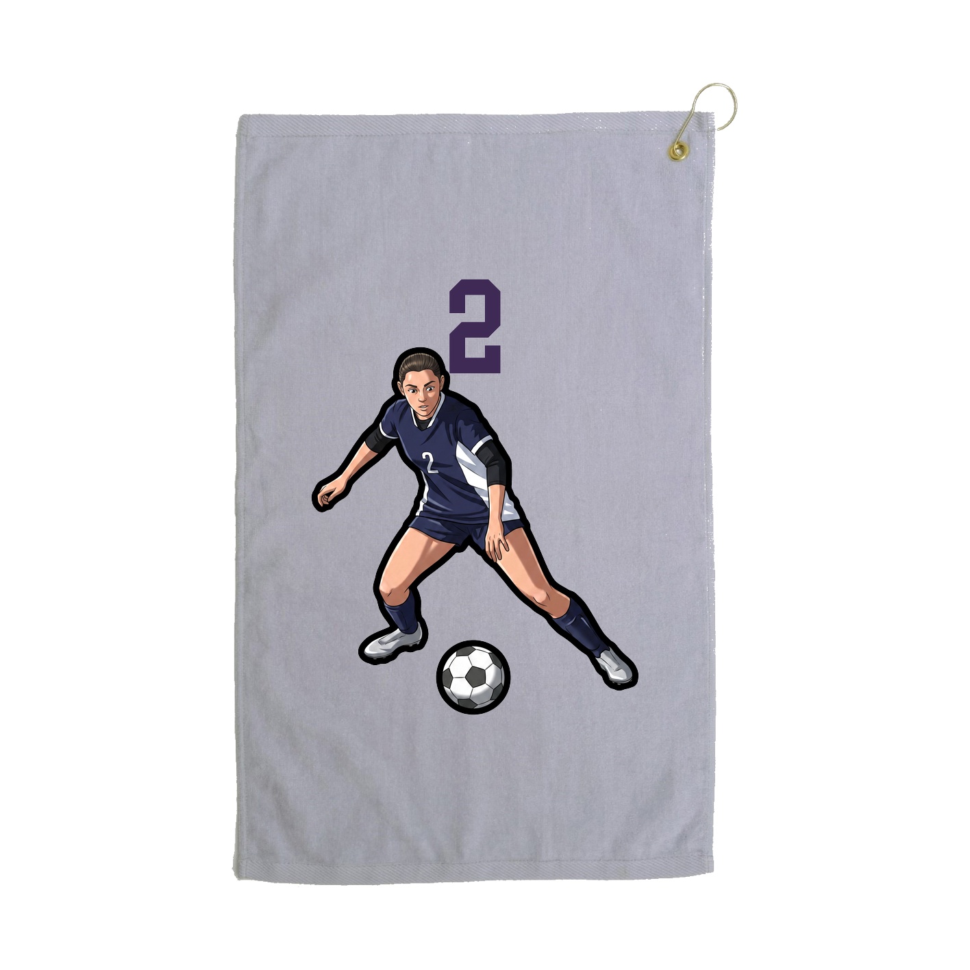 Golf Towel — Number Top in Grey