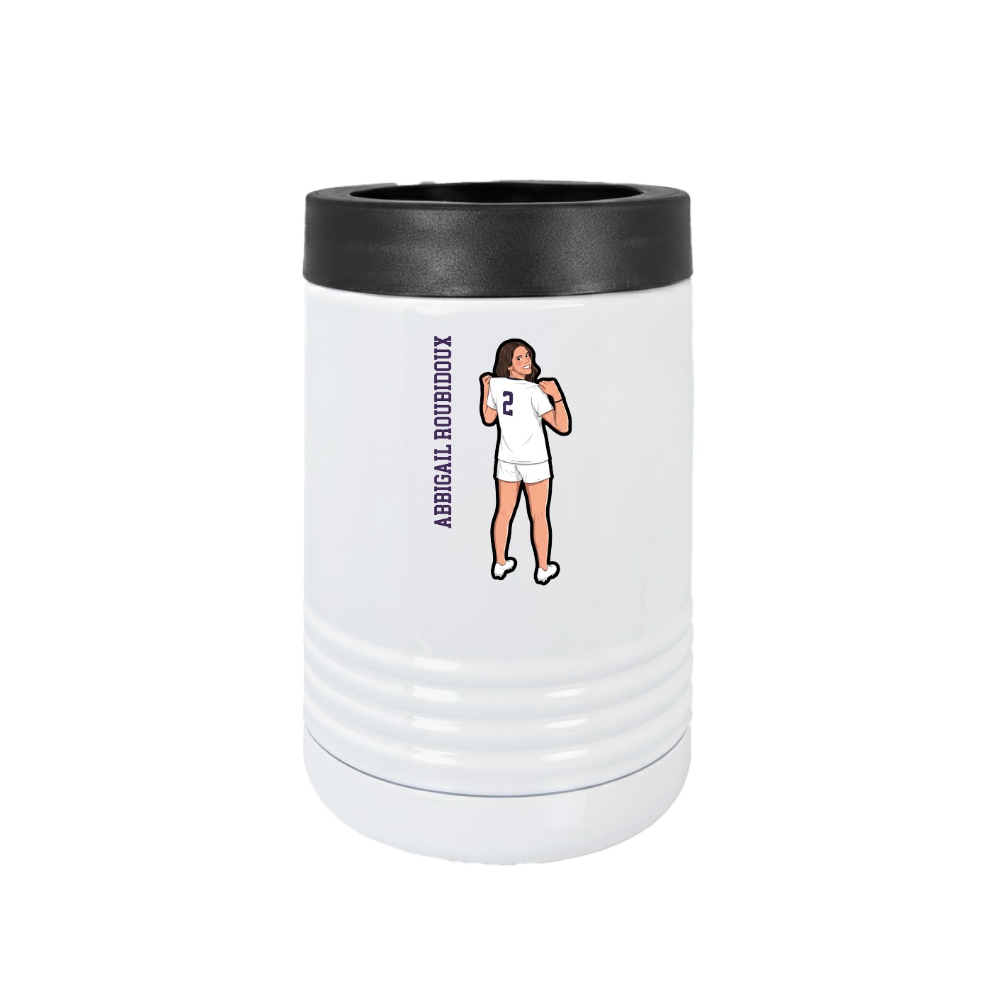 Beverage Holder — Name Vertical in White