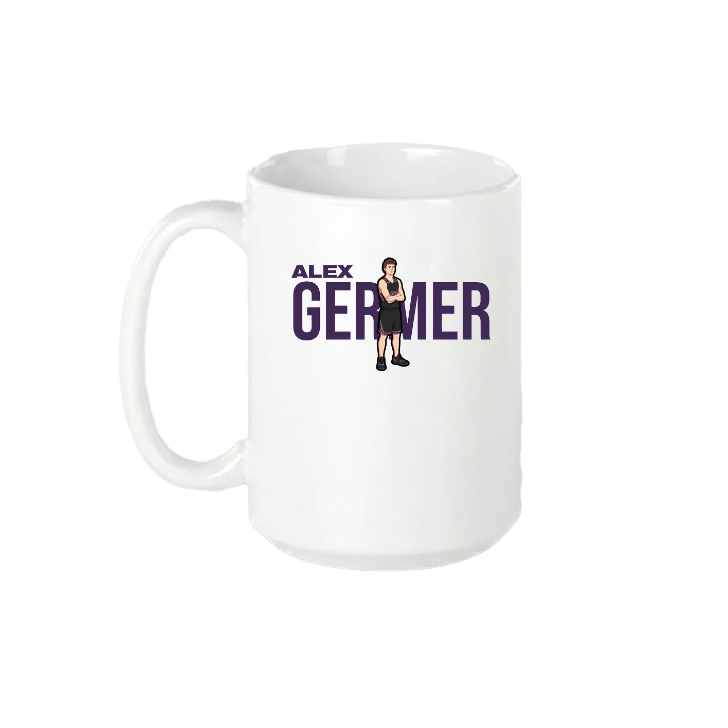 15oz Coffee Mug — Player Name in White